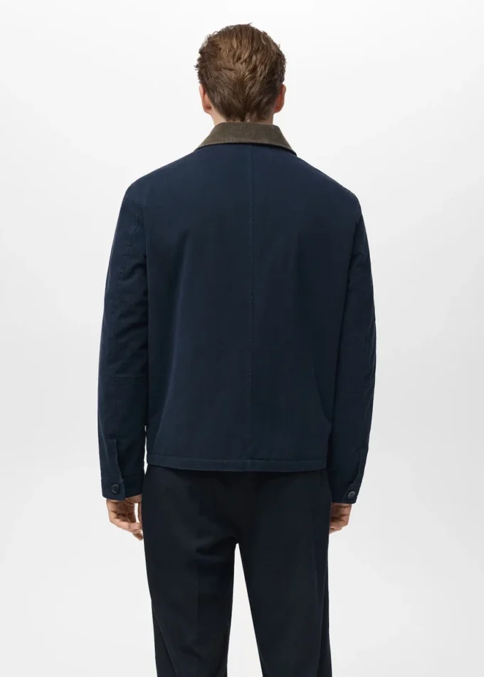 Veste matelassée avec col en velours côtelé