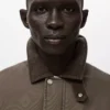 Veste matelassée avec col en velours côtelé