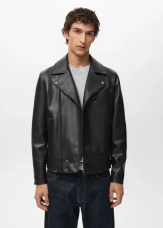 Veste motard en simili cuir
