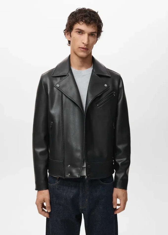 Veste motard en simili cuir