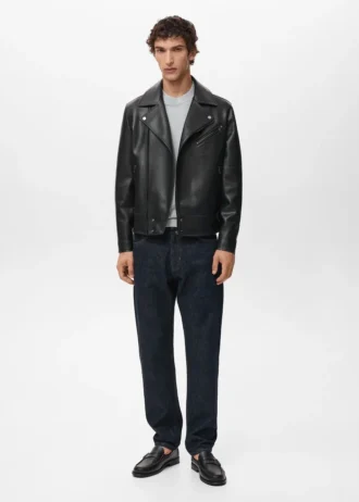 Veste motard en simili cuir