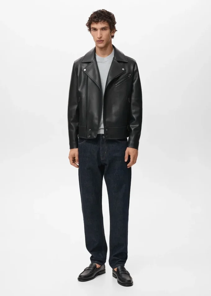 Veste motard en simili cuir