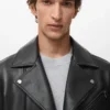 Veste motard en simili cuir