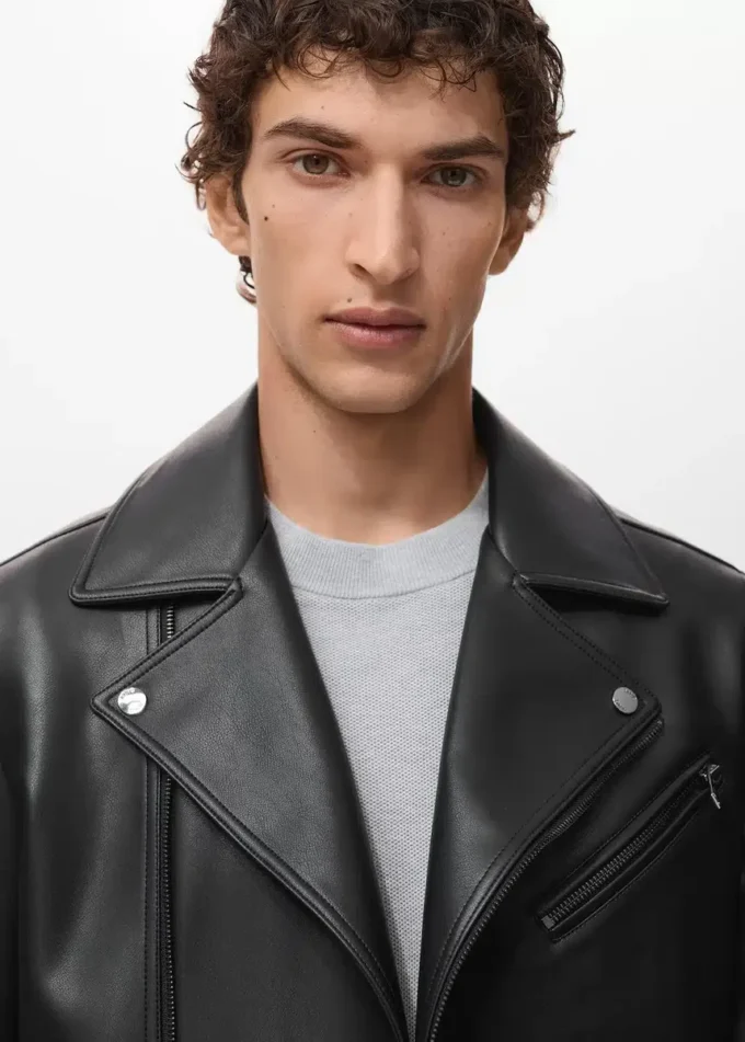 Veste motard en simili cuir