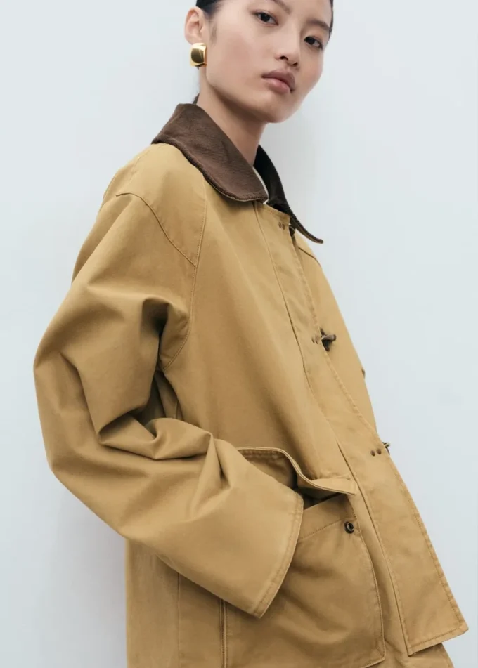 Veste oversize avec col contrasté Veste oversize avec col contrasté