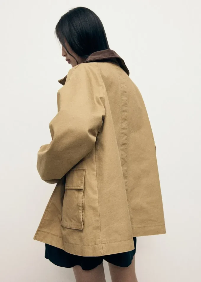Veste oversize avec col contrasté Veste oversize avec col contrasté