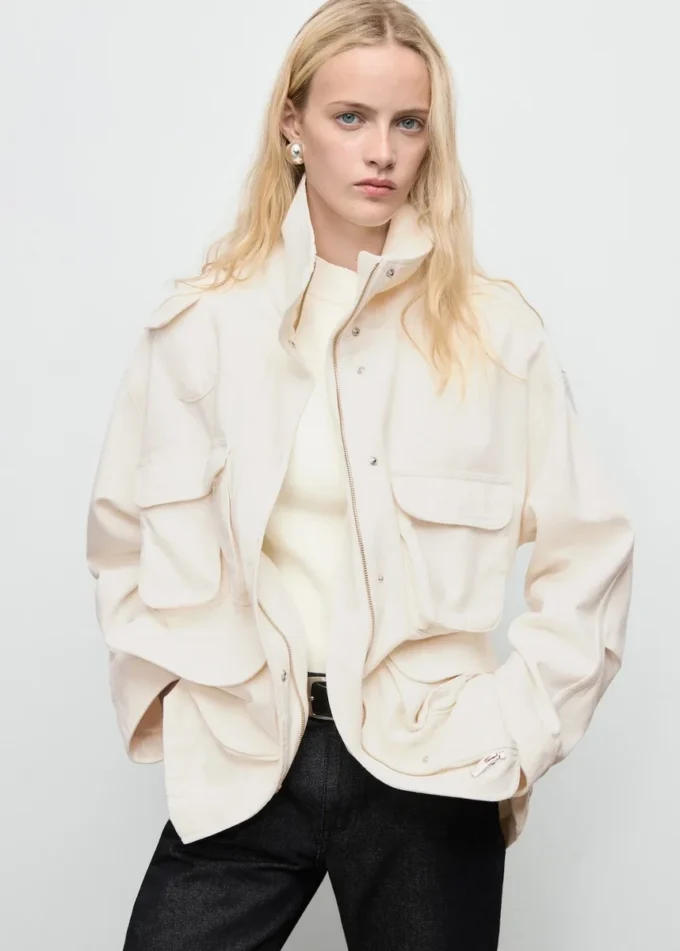 Veste oversize en denim avec poches