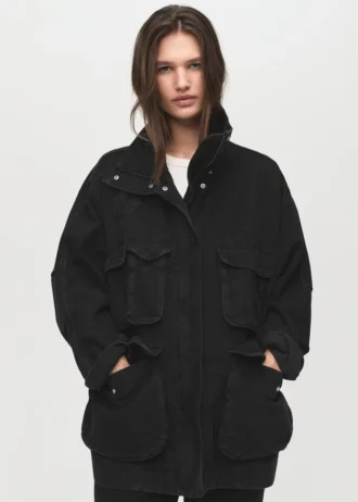 Veste oversize en denim avec poches