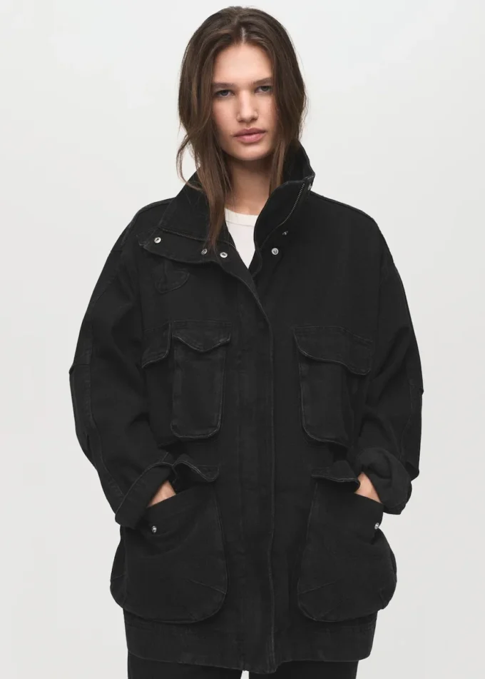 Veste oversize en denim avec poches