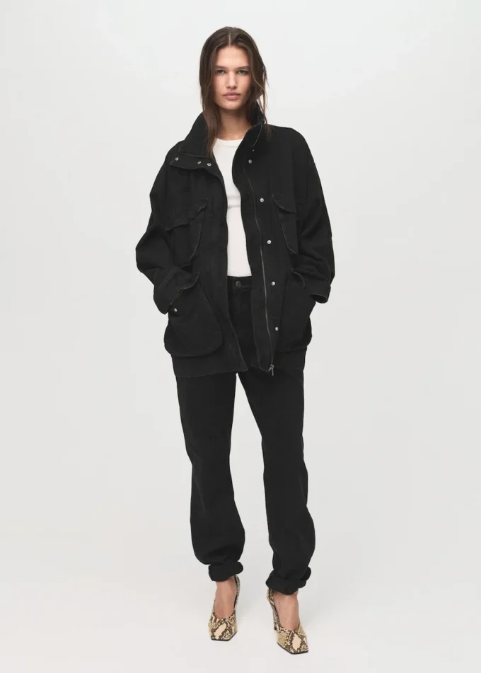 Veste oversize en denim avec poches