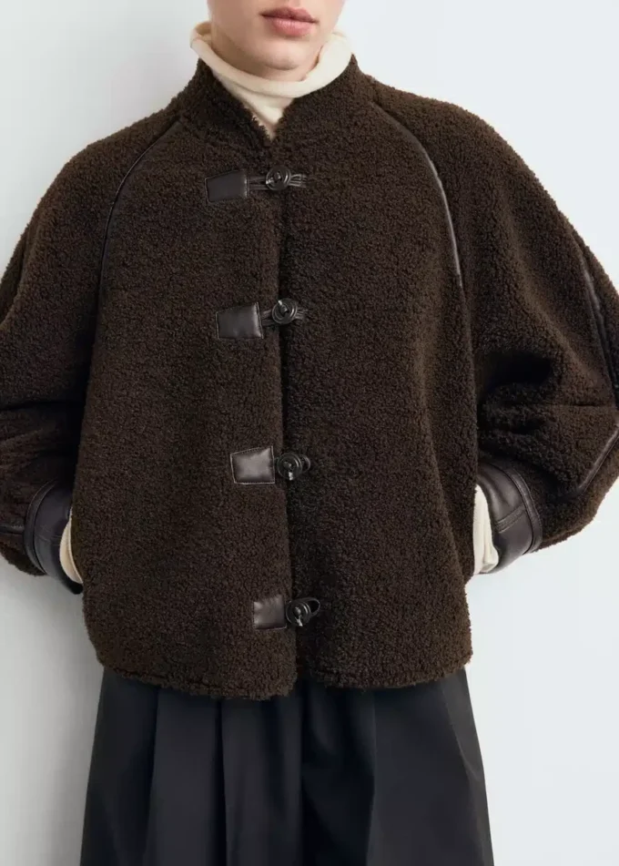Veste réversible en peau lainée
