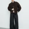 Veste réversible en peau lainée