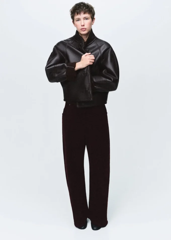 Veste réversible en peau lainée