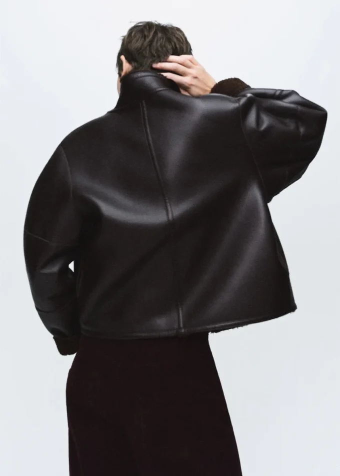 Veste réversible en peau lainée