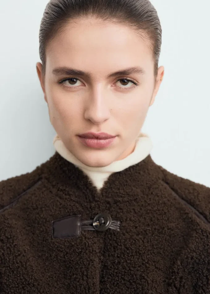 Veste réversible en peau lainée