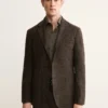 Veste slim en laine mélangée à micro-carreaux