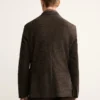 Veste slim en laine mélangée à micro-carreaux