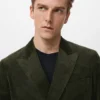 Veste slim en velours côtelé à double boutonnage
