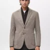 Veste slim fit à micro-motif pied-de-poule