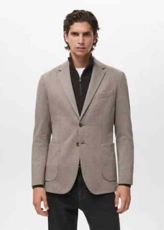 Veste slim fit à micro-motif pied-de-poule