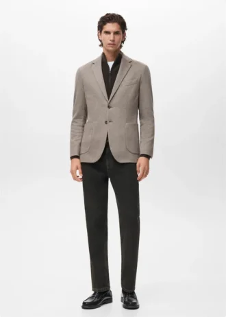 Veste slim fit à micro-motif pied-de-poule