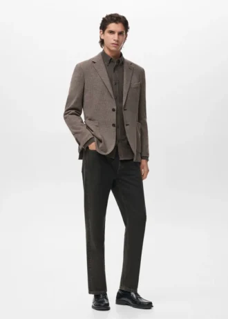 Veste slim fit à micro-motif pied-de-poule