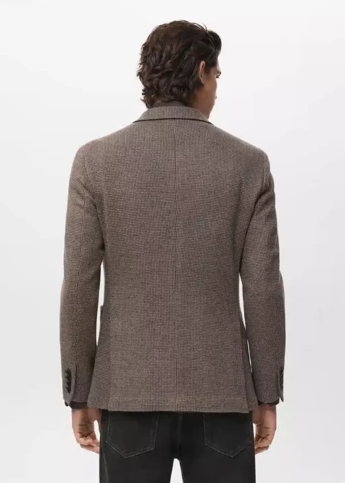 Veste slim fit à micro-motif pied-de-poule