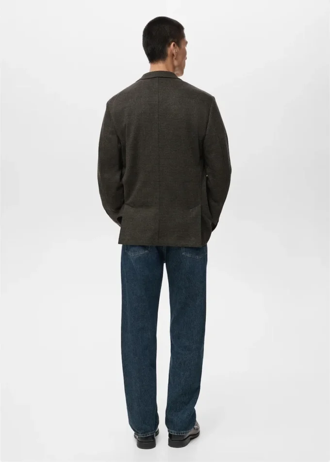Veste slim à micro-carreaux