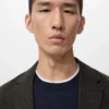 Veste slim à micro-carreaux