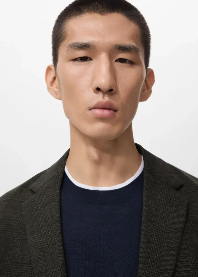 Veste slim à micro-carreaux
