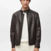 Veste zippée en simili cuir