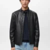 Veste zippée en simili cuir