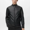 Veste zippée en simili cuir