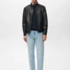 Veste zippée en simili cuir