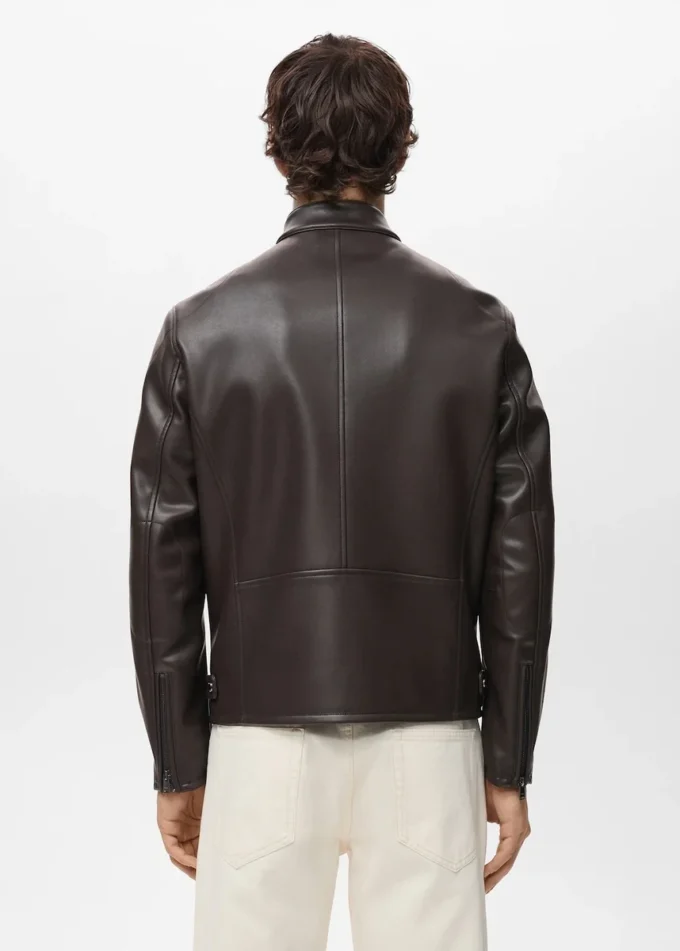 Veste zippée en simili cuir