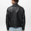 Veste zippée en simili cuir