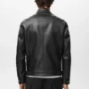 Veste zippée en simili cuir