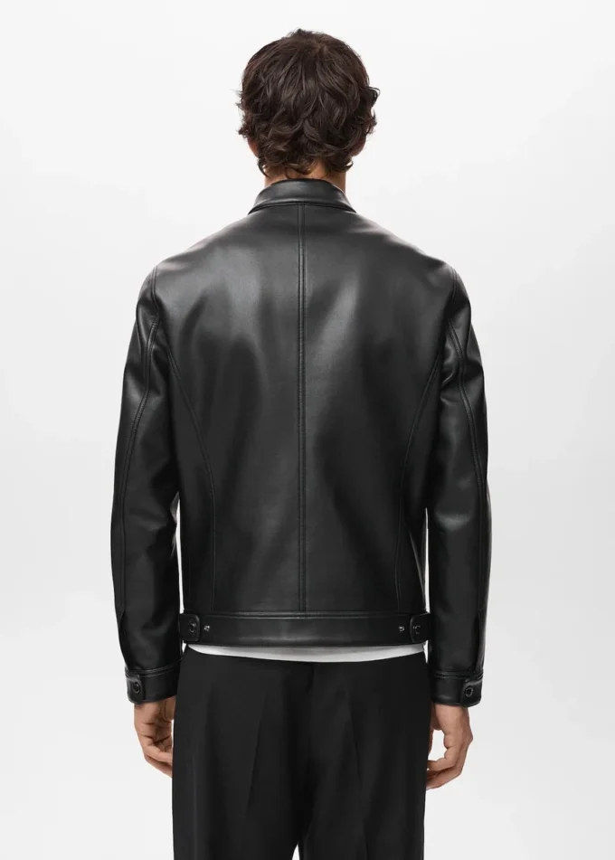 Veste zippée en simili cuir