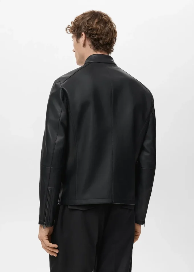 Veste zippée en simili cuir