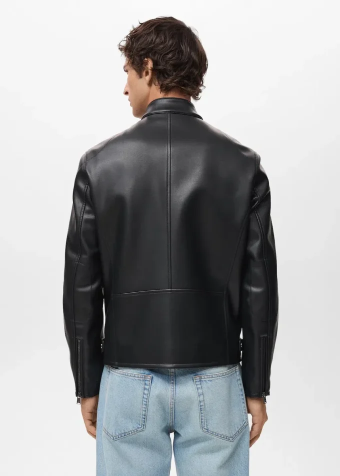 Veste zippée en simili cuir