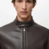 Veste zippée en simili cuir