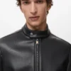 Veste zippée en simili cuir