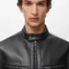 Veste zippée en simili cuir