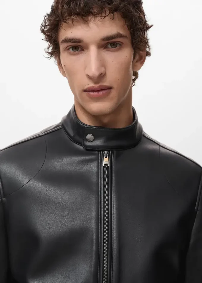 Veste zippée en simili cuir